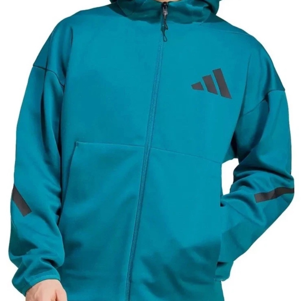 Mens Size XL - Adidas Z.N.E. Full Zip Hooded Tract Jacket Teal JD1369 Outwear